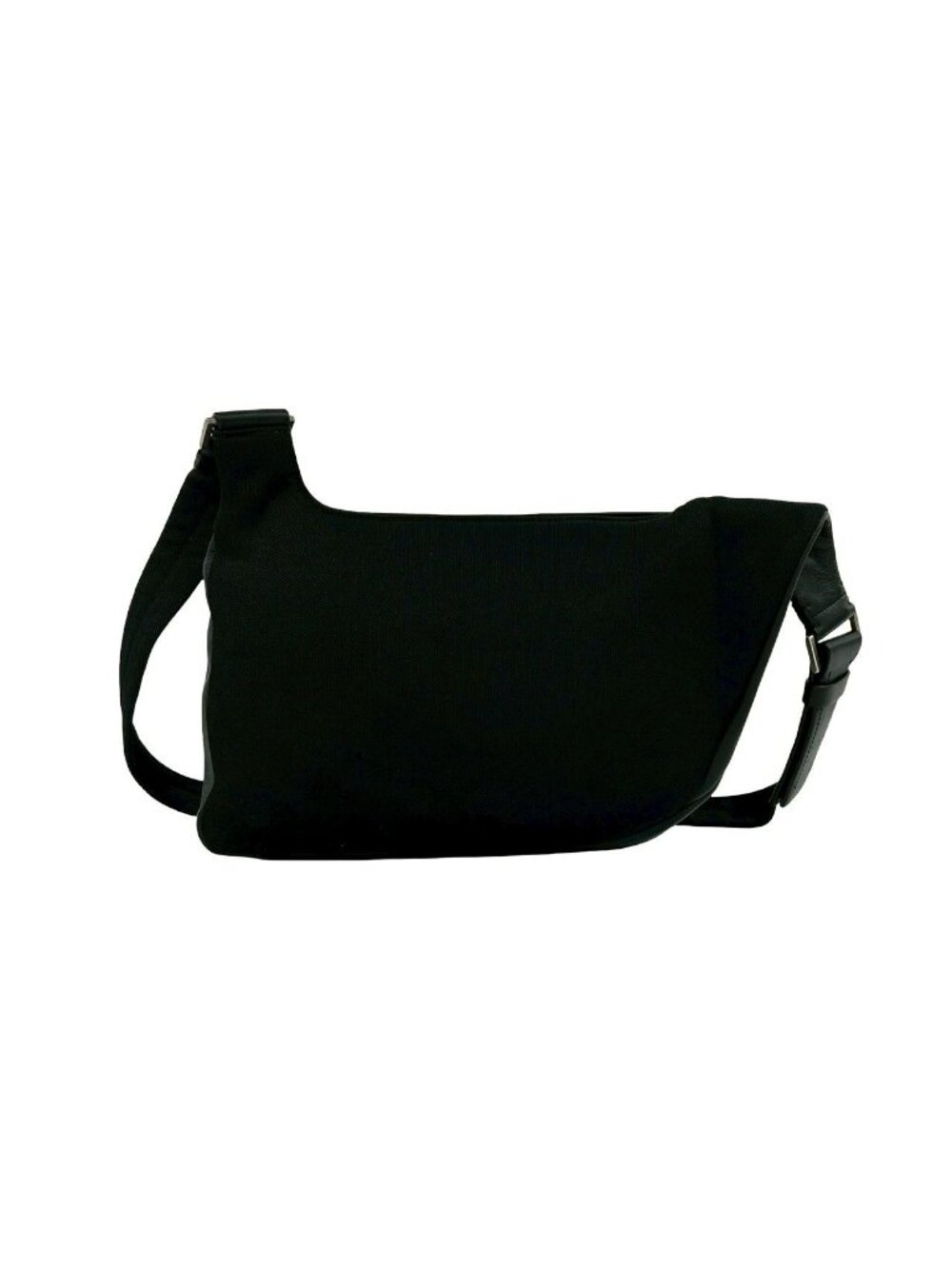 Prada Logo Leather Shoulder Bag Crossbody Pochette Black - Picture 3 of 10
